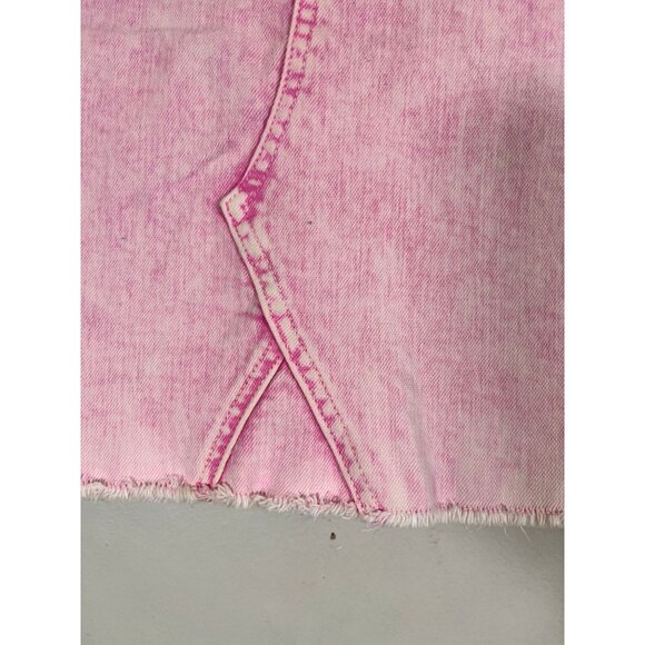 Retro Denim Jean Skirt Pink XL Western Boho Indie Folk Classic Chic Preppy 80s - Picture 3 of 10